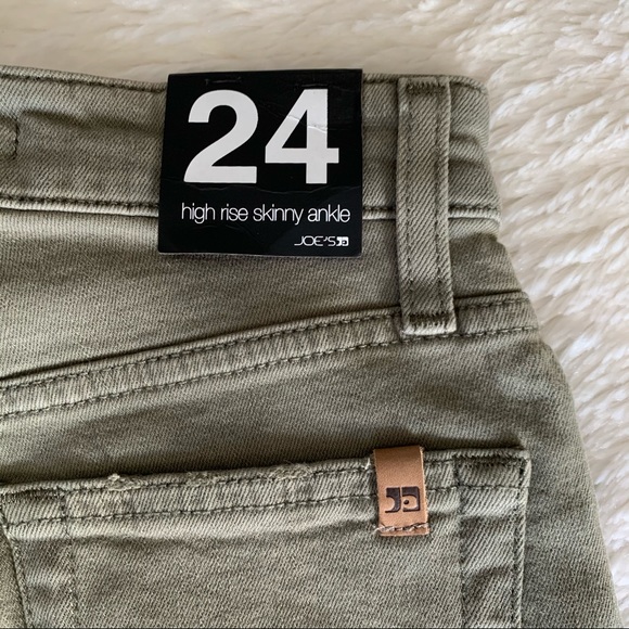 Joe’s Jeans Hi Rise Skinny Raw Hem Ankle Jeans Light Army - Picture 6 of 9